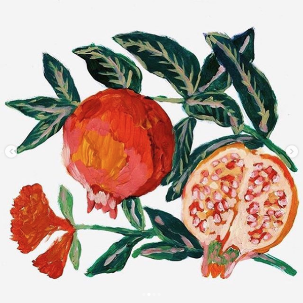 Pomegarante Mini Satin Silk Scarf