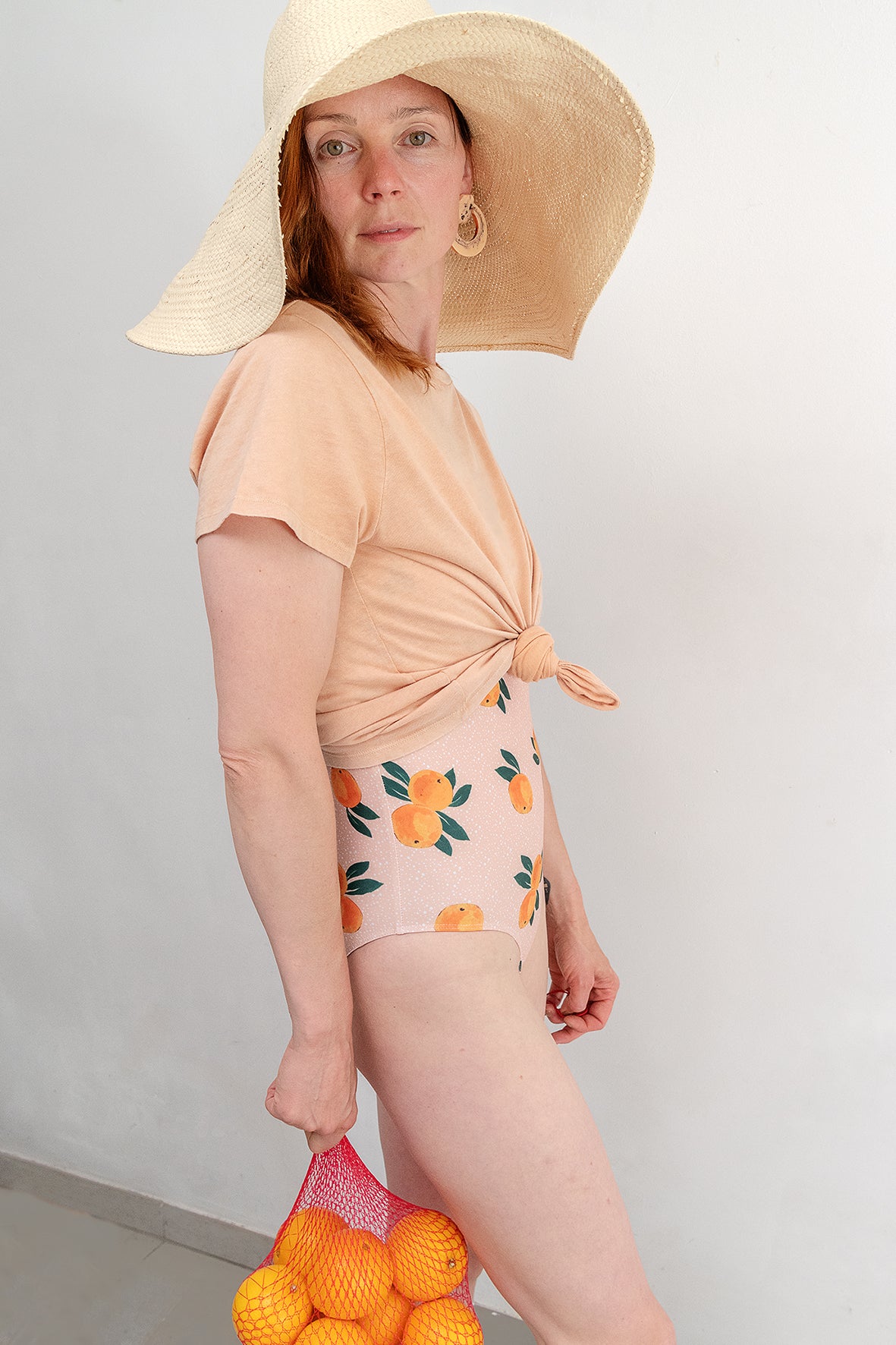 Orange Swimsuit in Peachy Pink
