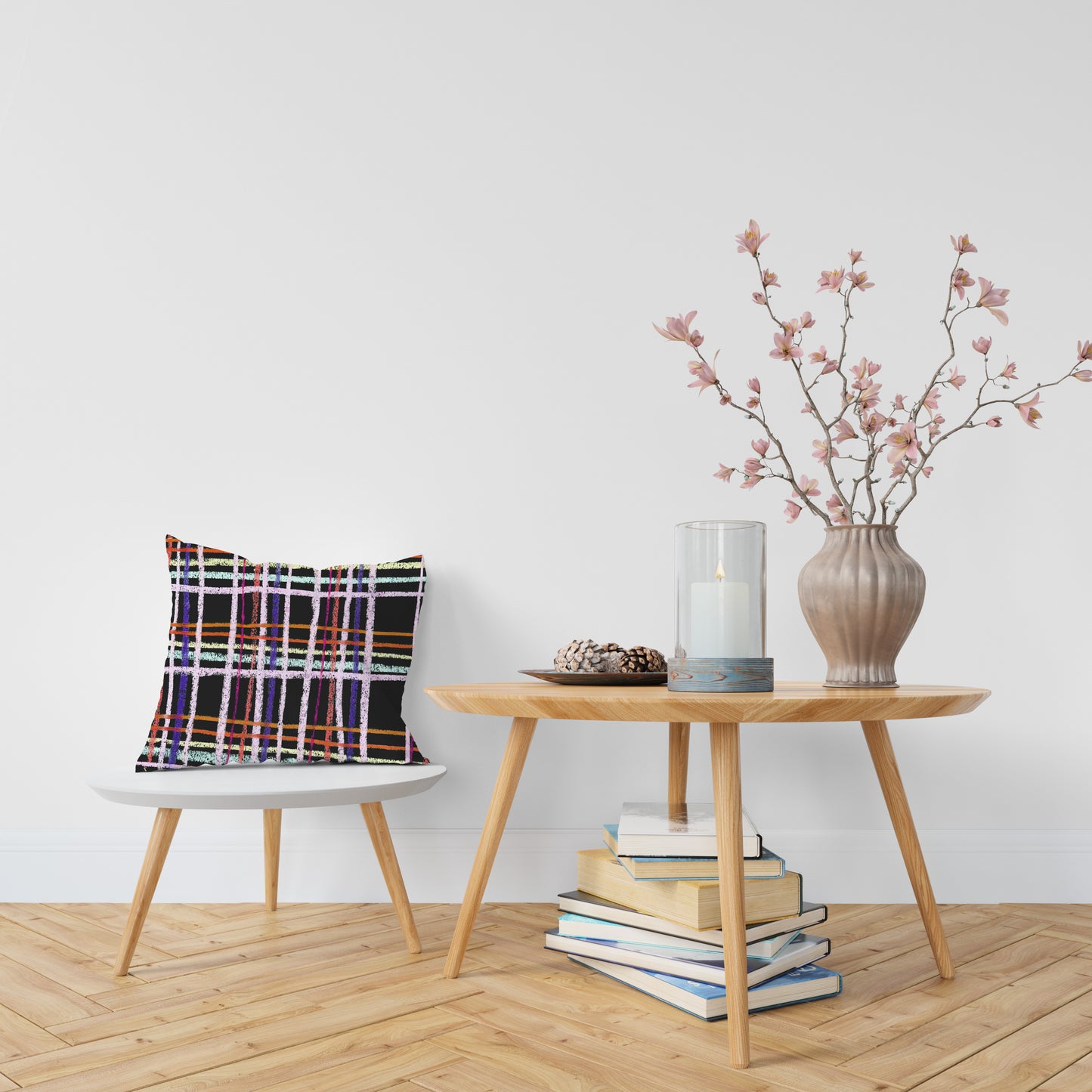 Pastel Grid Reversible Cushion