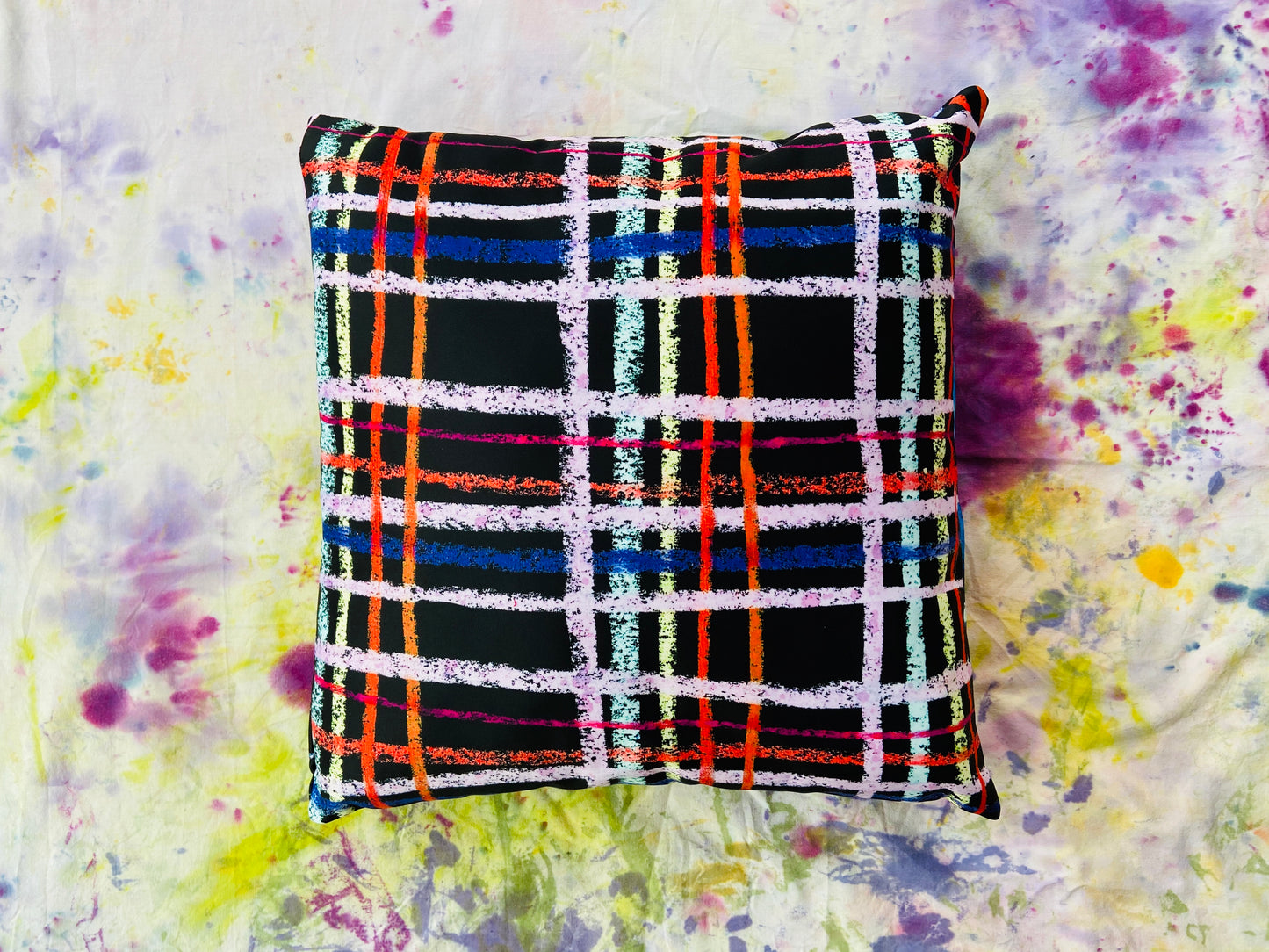 Pastel Grid Reversible Cushion