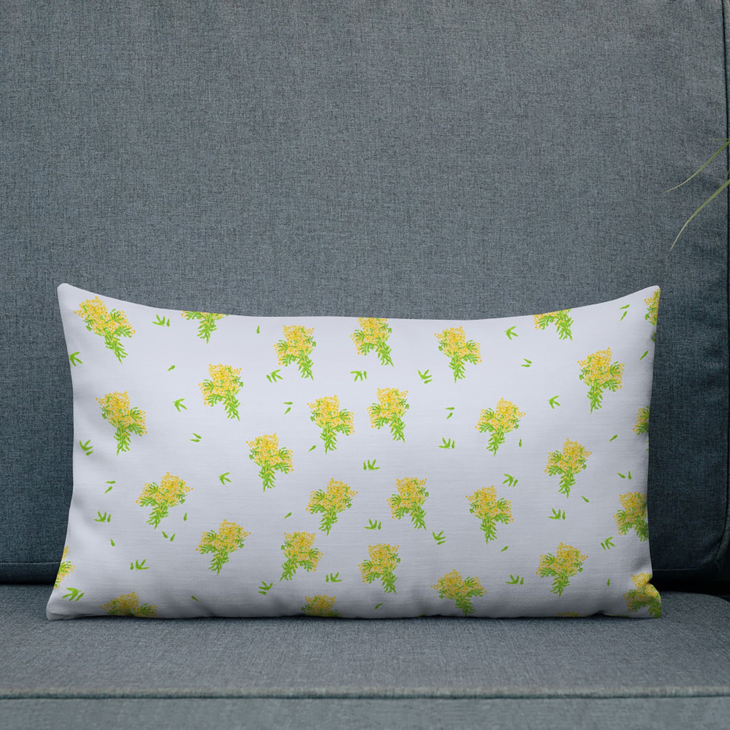 Mimosa Print Reversible Canvas Cushion