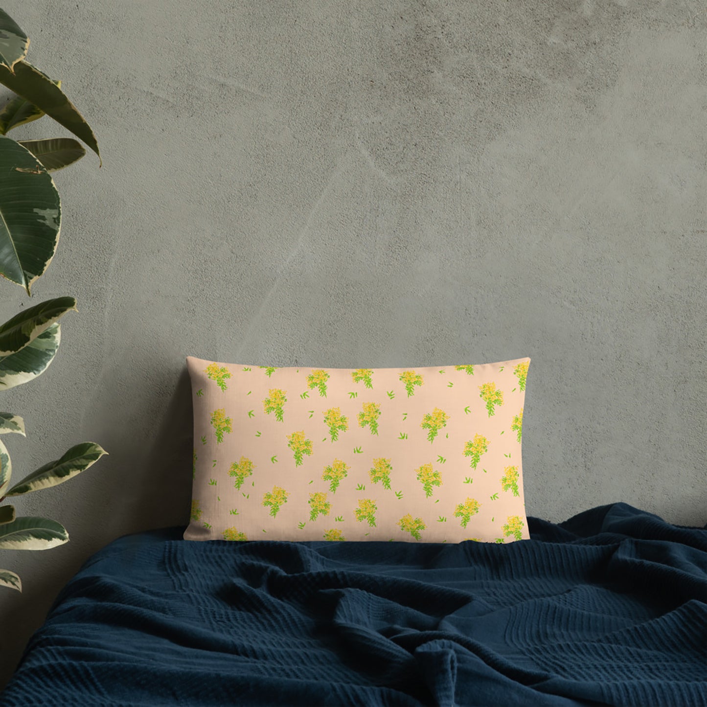 Mimosa Print Reversible Canvas Cushion