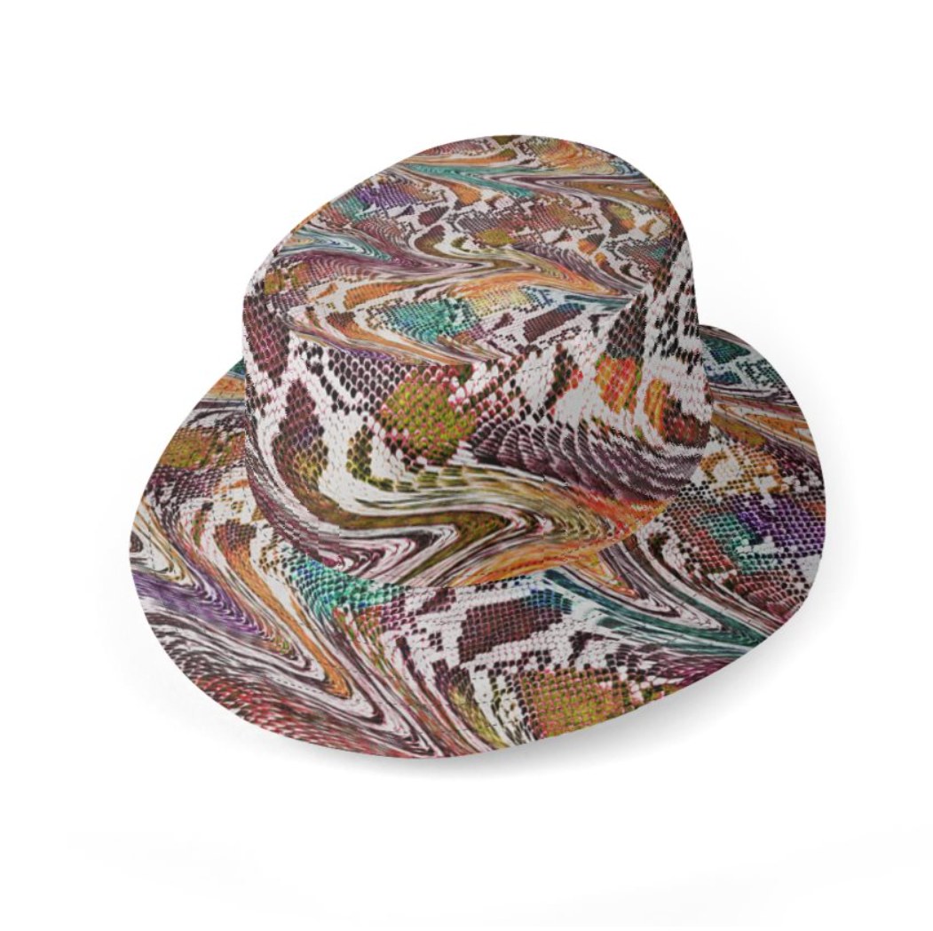 Trippy Snake Print Bucket Hat