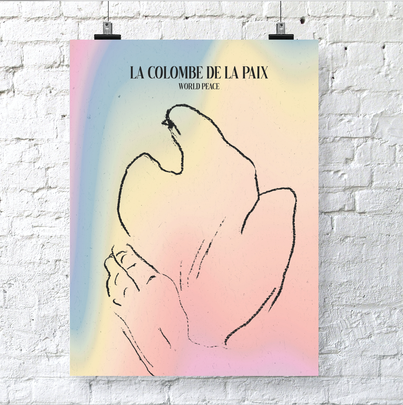 La Colombe de La Paix. Dove of Peace. A3 Artwork