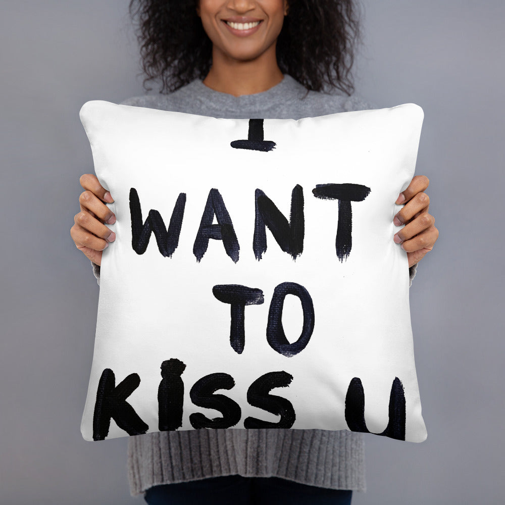 Kiss Slogan Reversible Cushion