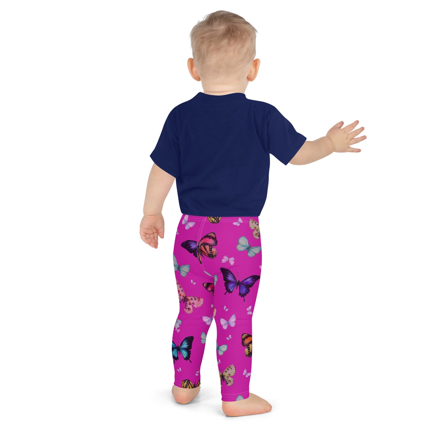 Butterfly Kid's Leggings in Magenta Pink