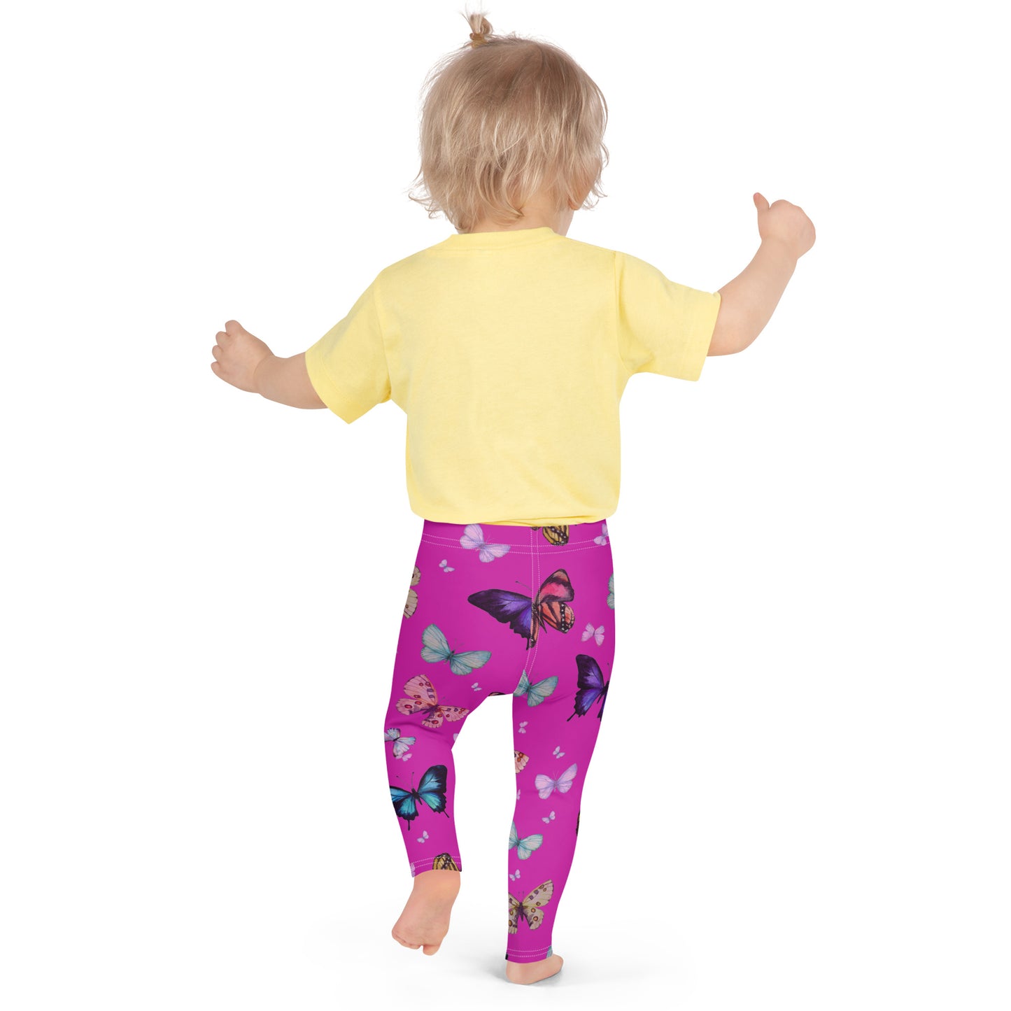 Butterfly Kid's Leggings in Magenta Pink