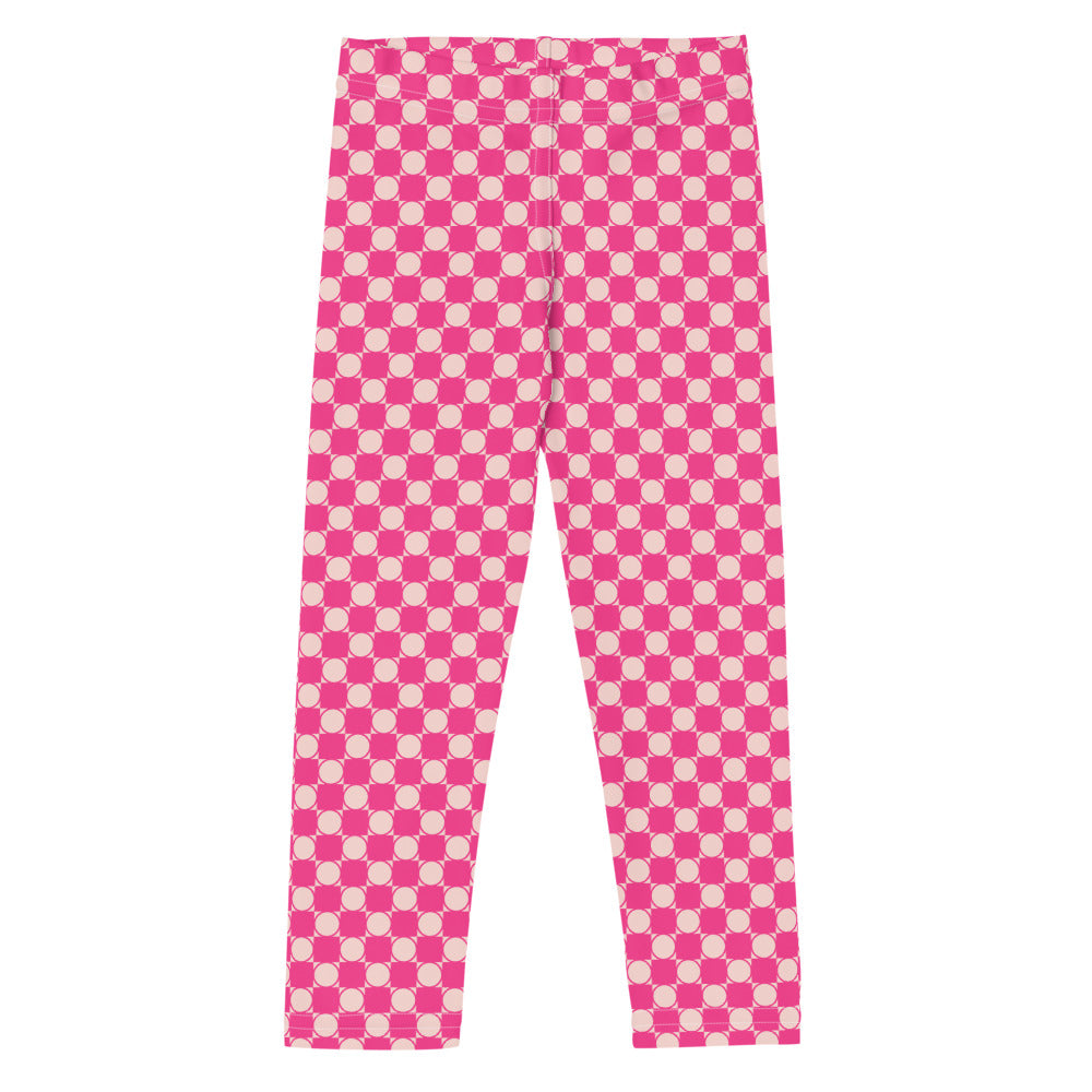 Checkered Kid's Leggings in Fuchsia