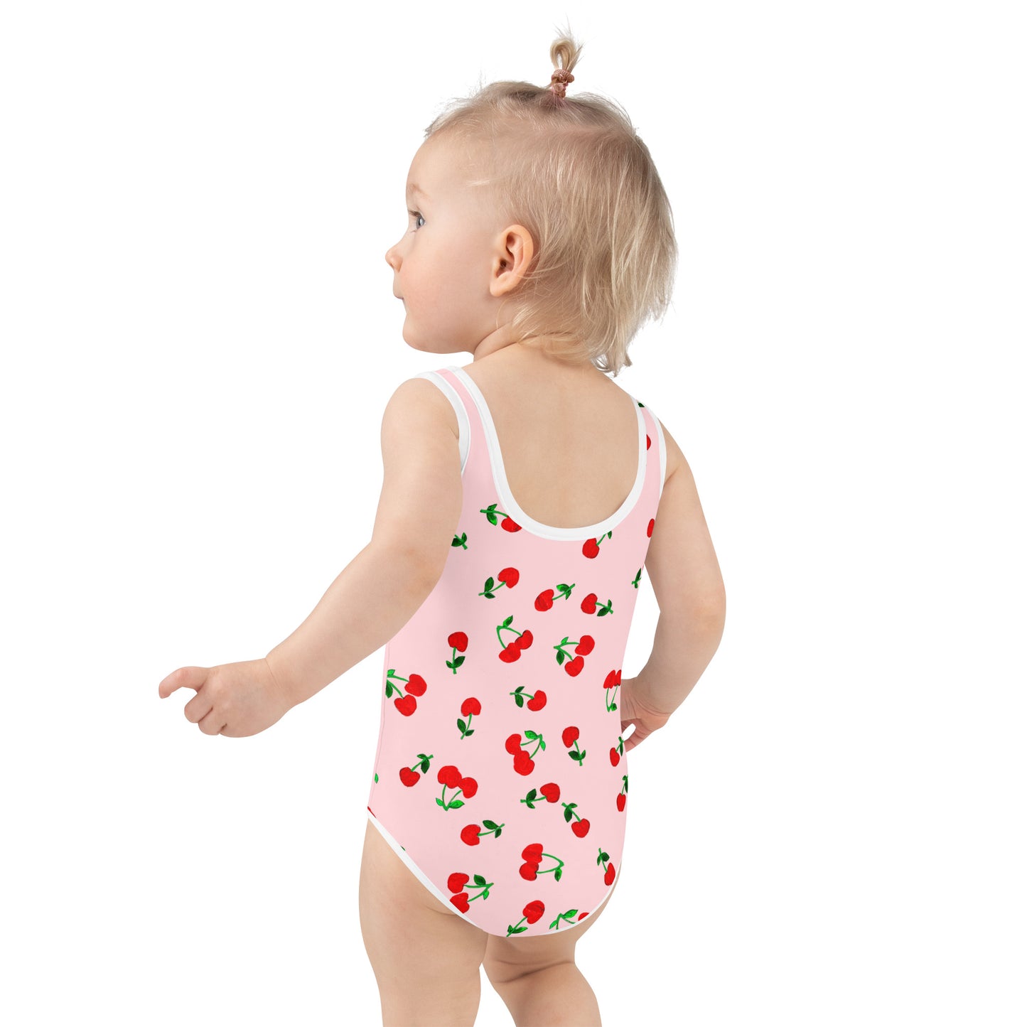 Printed Cherry All-Over Print Kids Swimsuit