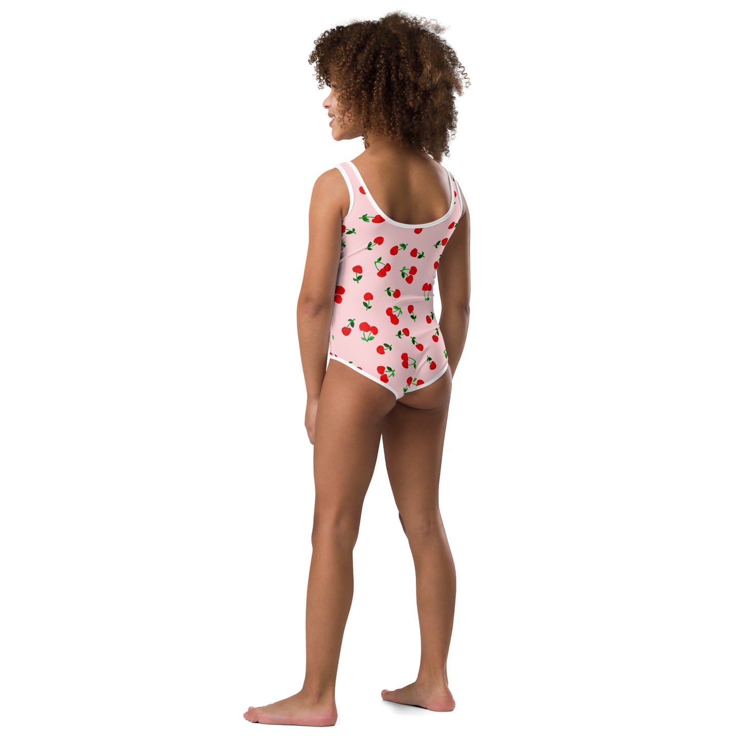 Printed Cherry All-Over Print Kids Swimsuit