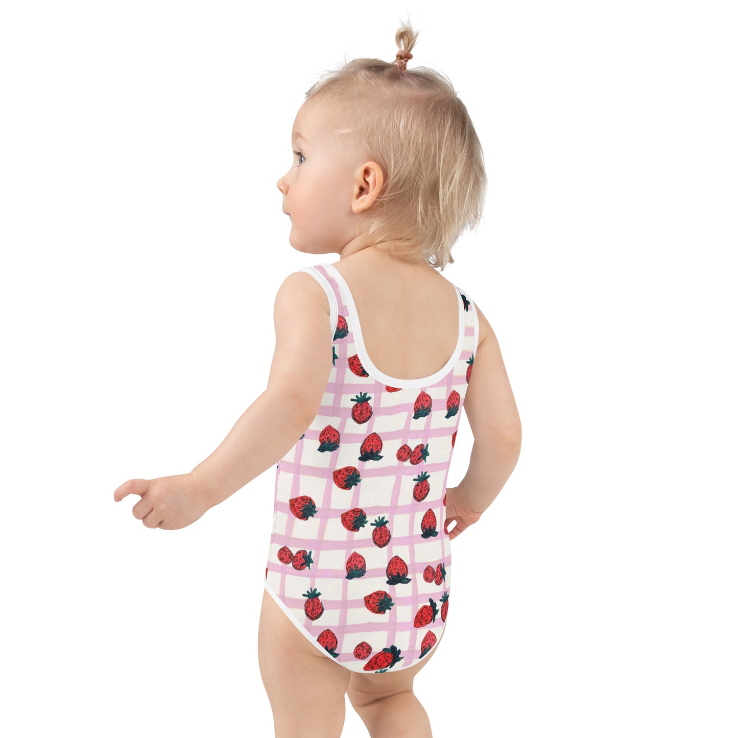 Strawberry Printed All-Over Print Kids Swimsuit