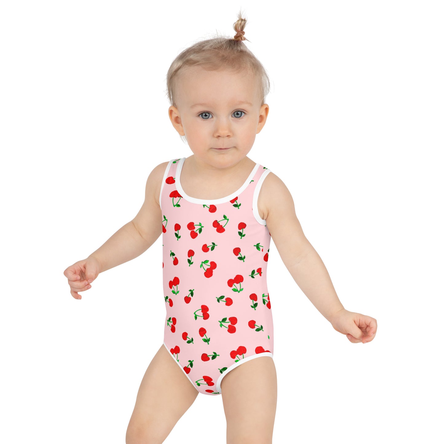 Printed Cherry All-Over Print Kids Swimsuit