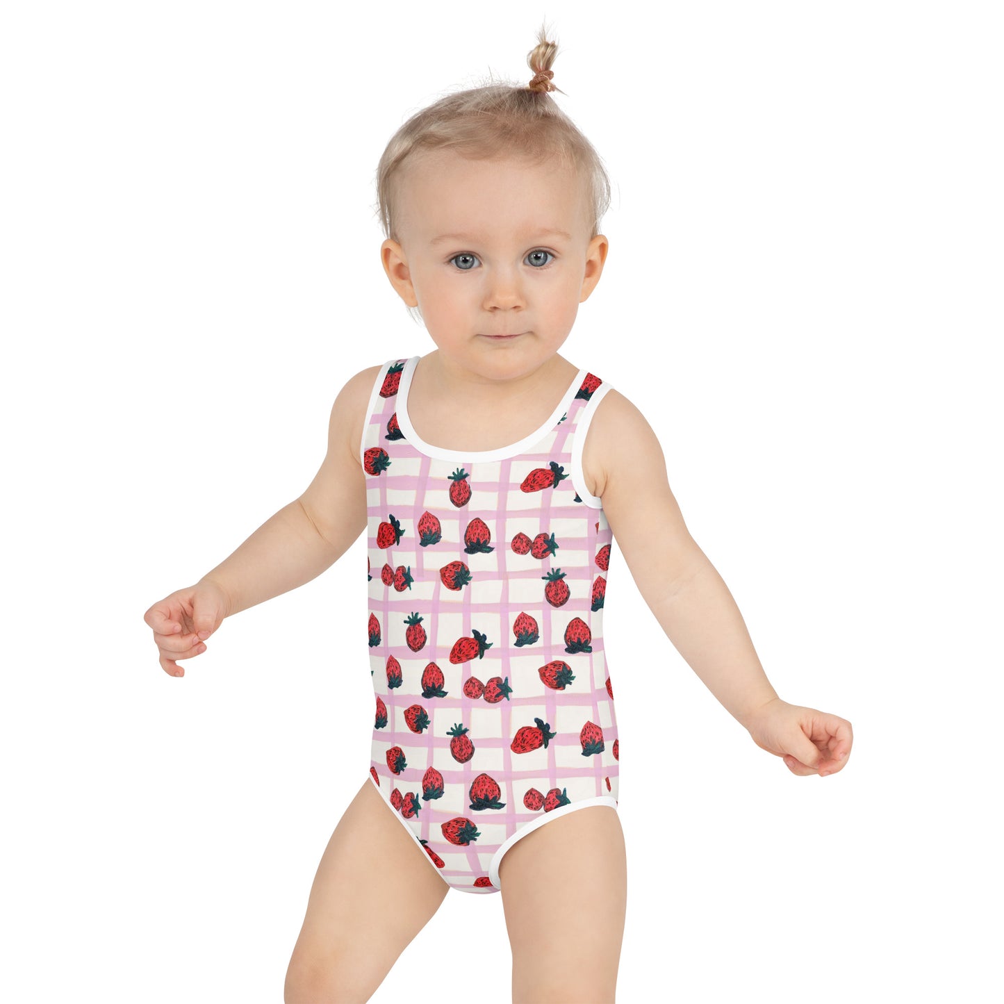 Strawberry Printed All-Over Print Kids Swimsuit