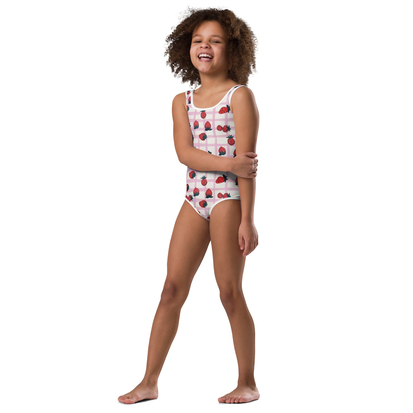 Strawberry Printed All-Over Print Kids Swimsuit