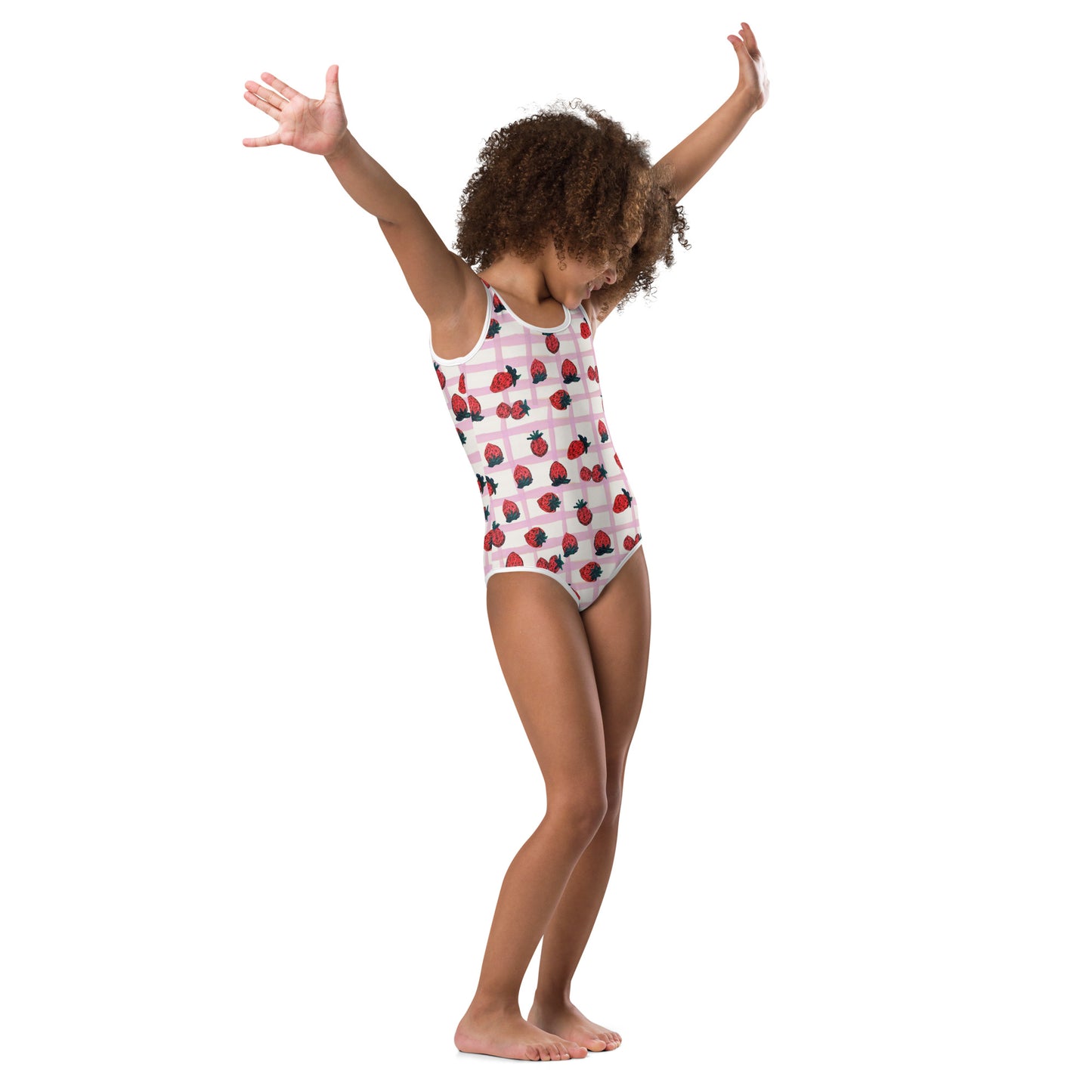 Strawberry Printed All-Over Print Kids Swimsuit