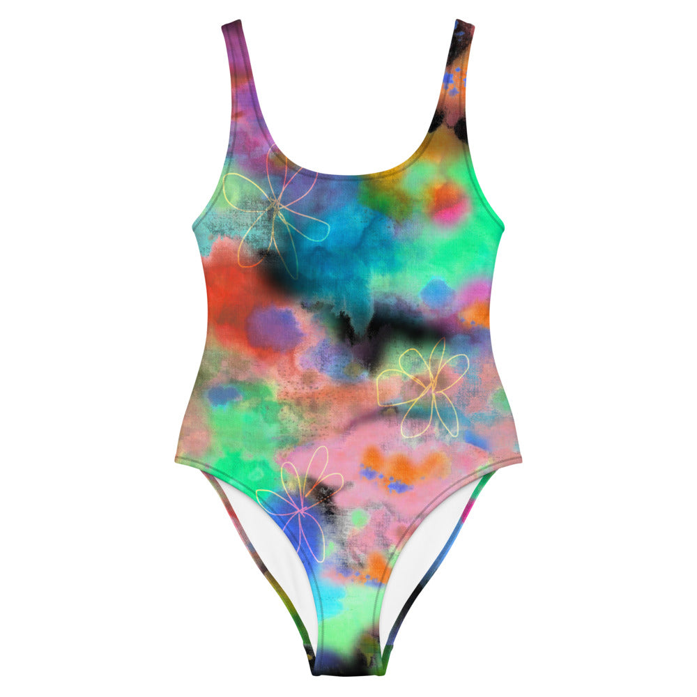 Tie Dye Printed One-Piece Swimsuit