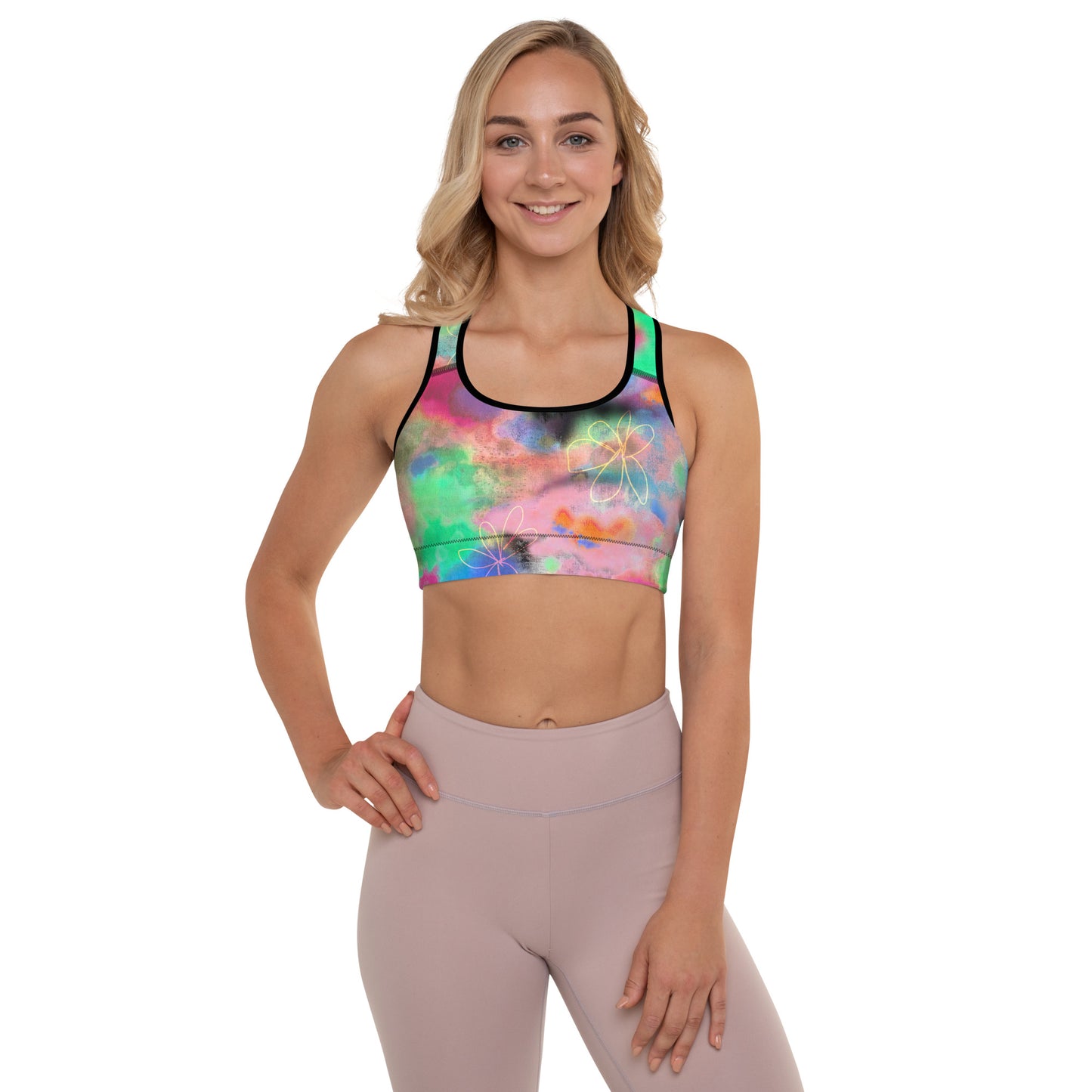 Tie Dye Printed Padded Sports Bra