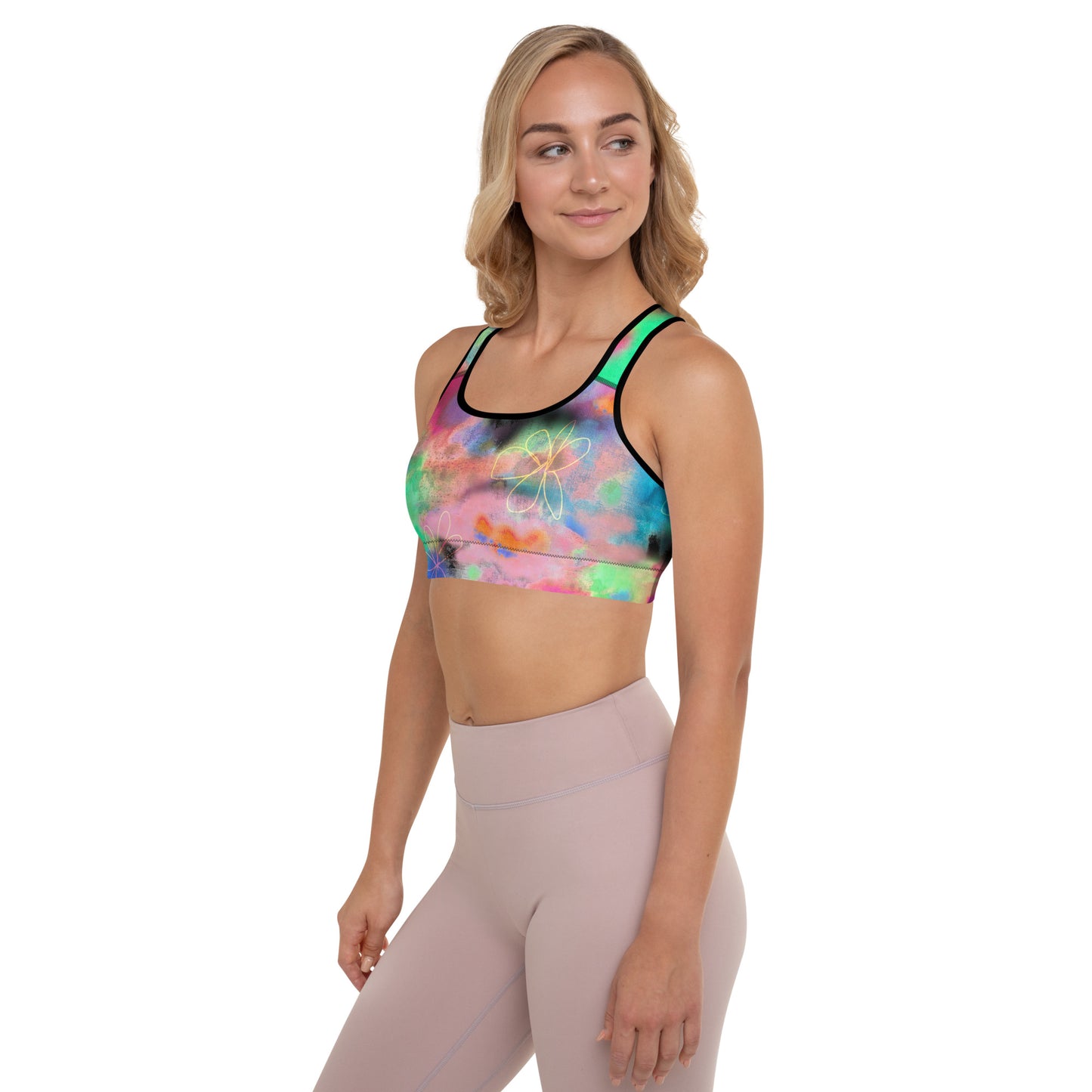 Tie Dye Printed Padded Sports Bra