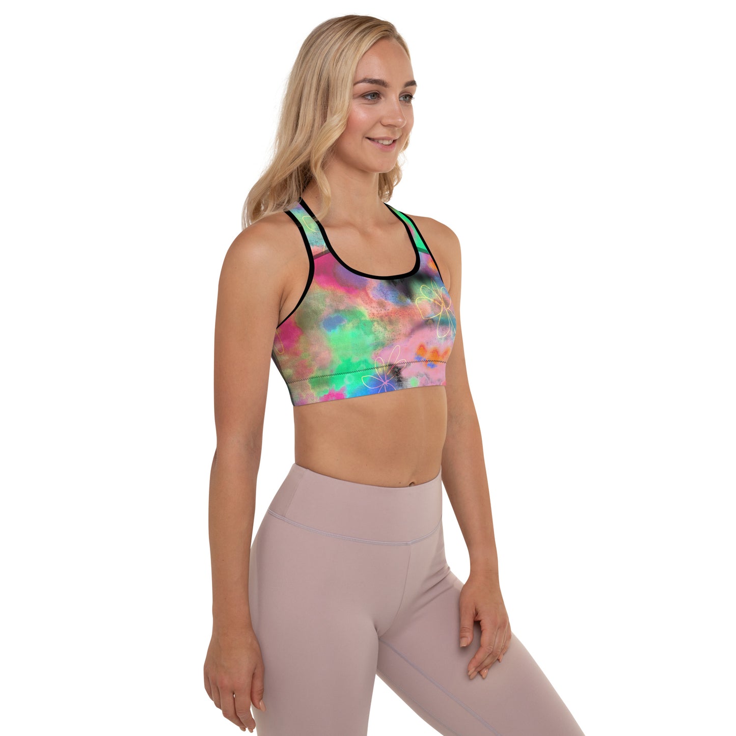 Tie Dye Printed Padded Sports Bra