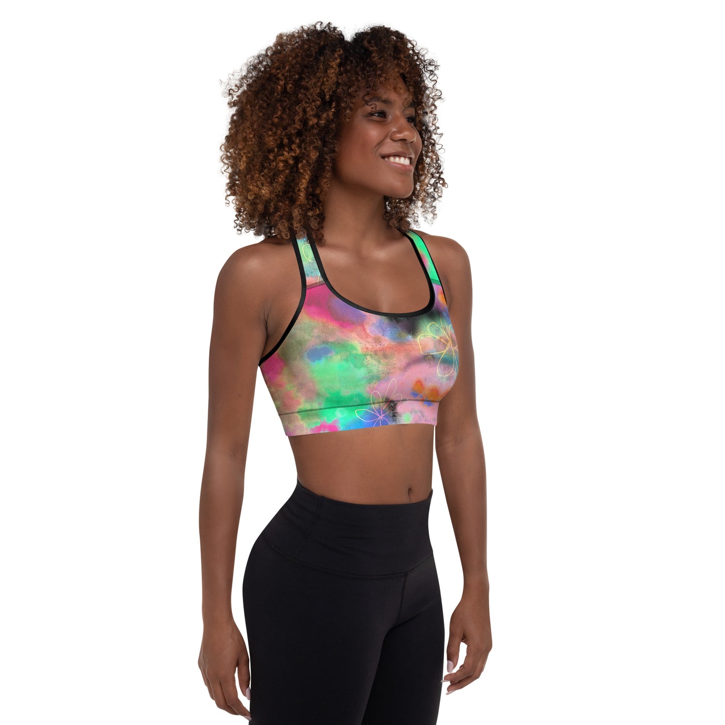 Tie Dye Printed Padded Sports Bra