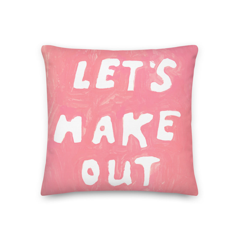 Let's Make Out Doodle Slogan Cushion