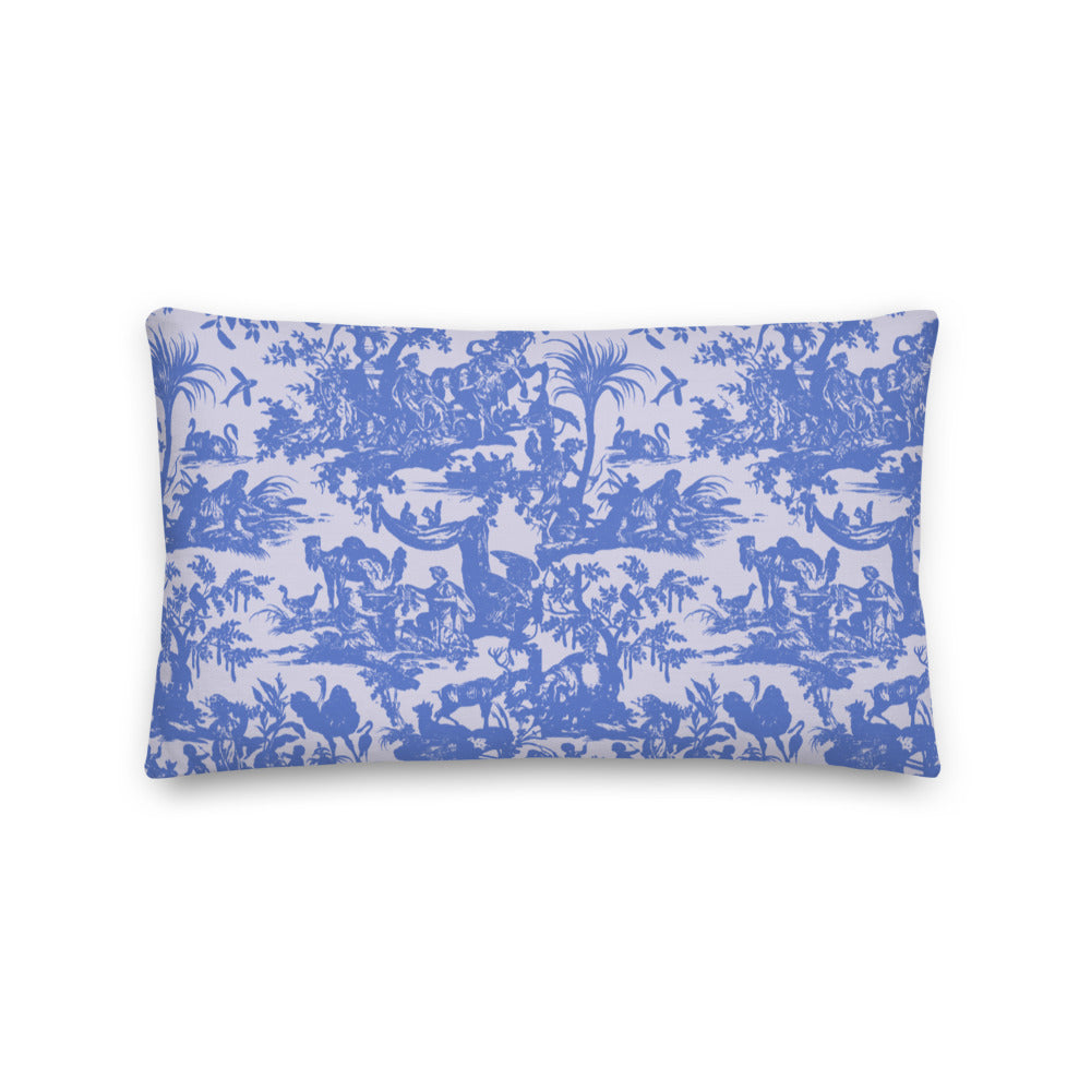 Toile de Jouy Printed Textured Reversible Cushion