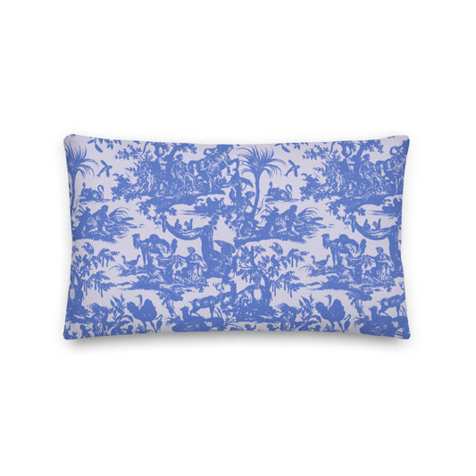 Toile de Jouy Printed Textured Reversible Cushion