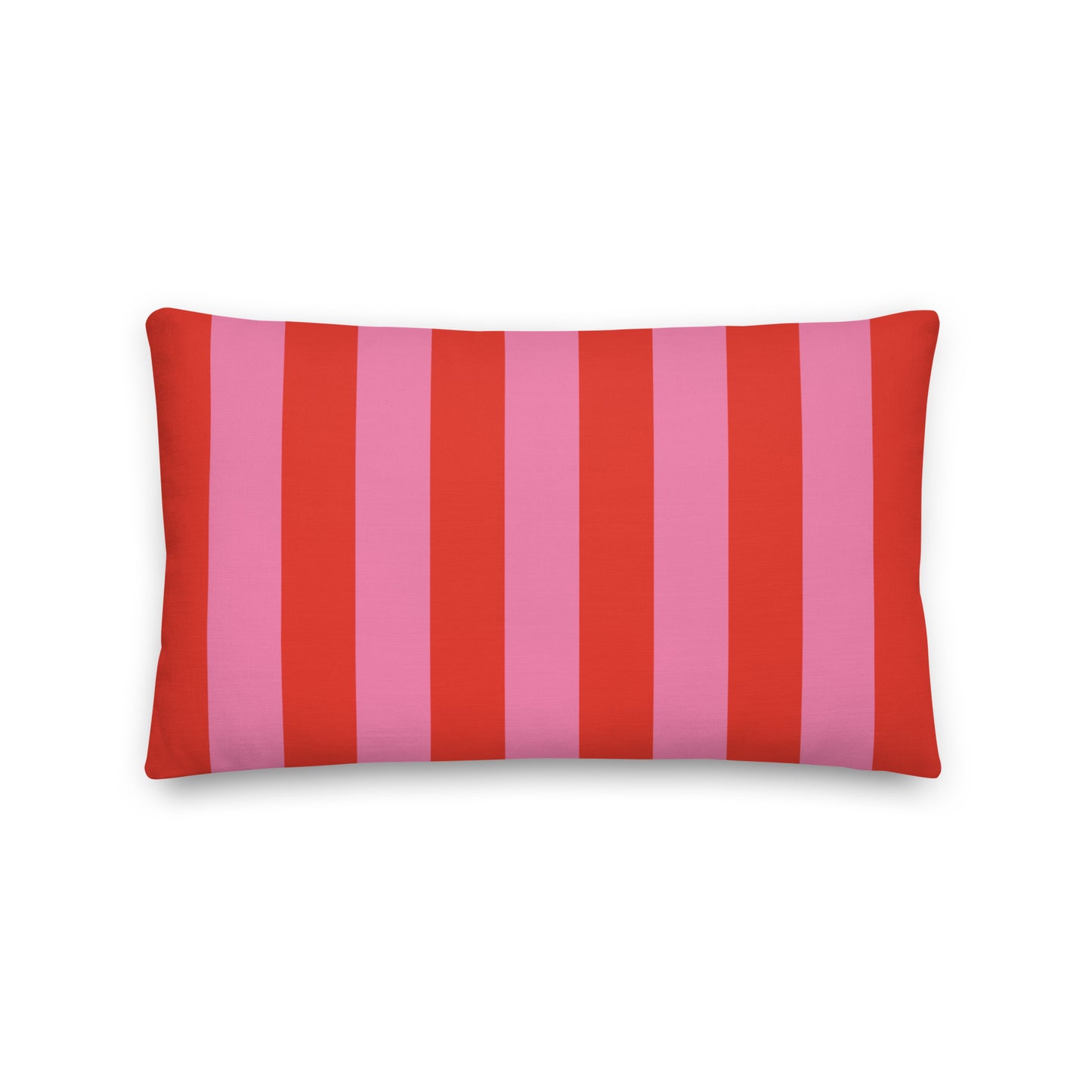 Wide Stripe Premium Pillow in Pink and Red