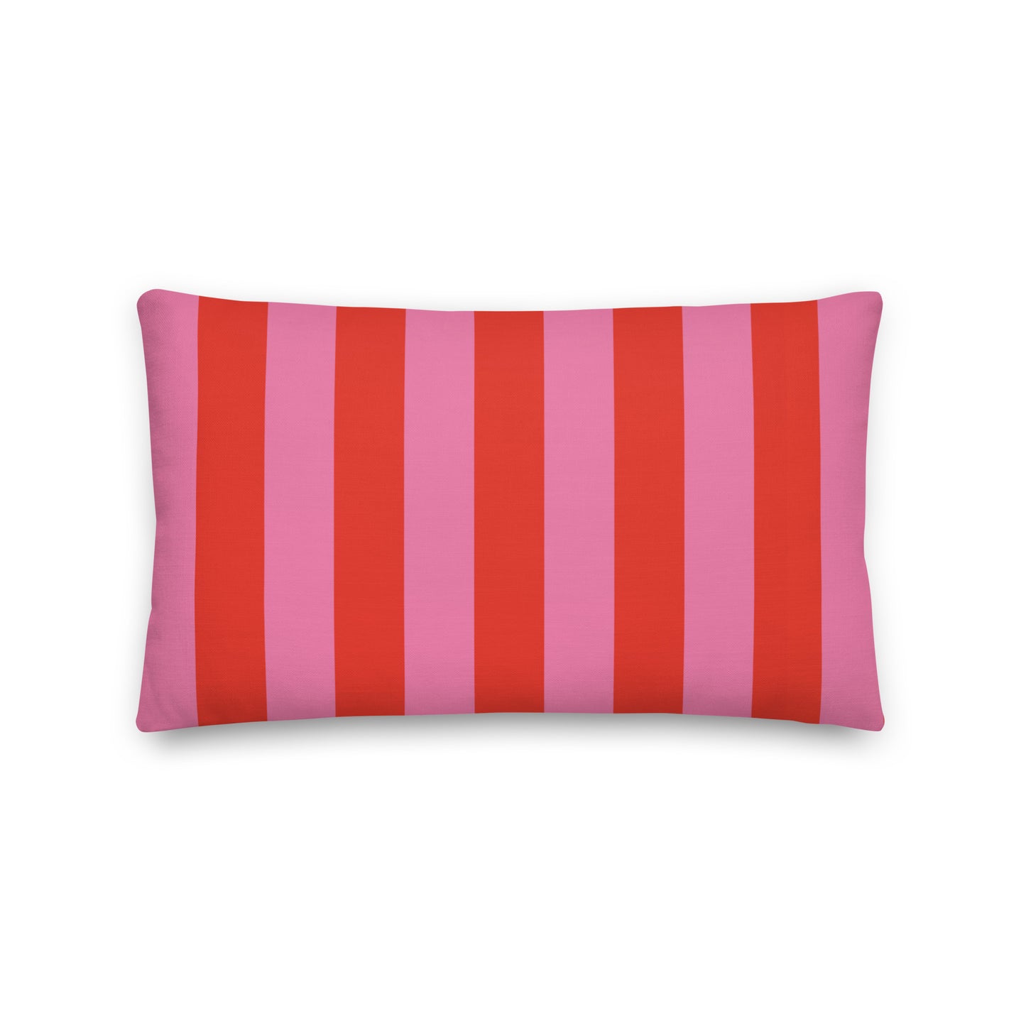 Wide Stripe Premium Pillow in Pink and Red