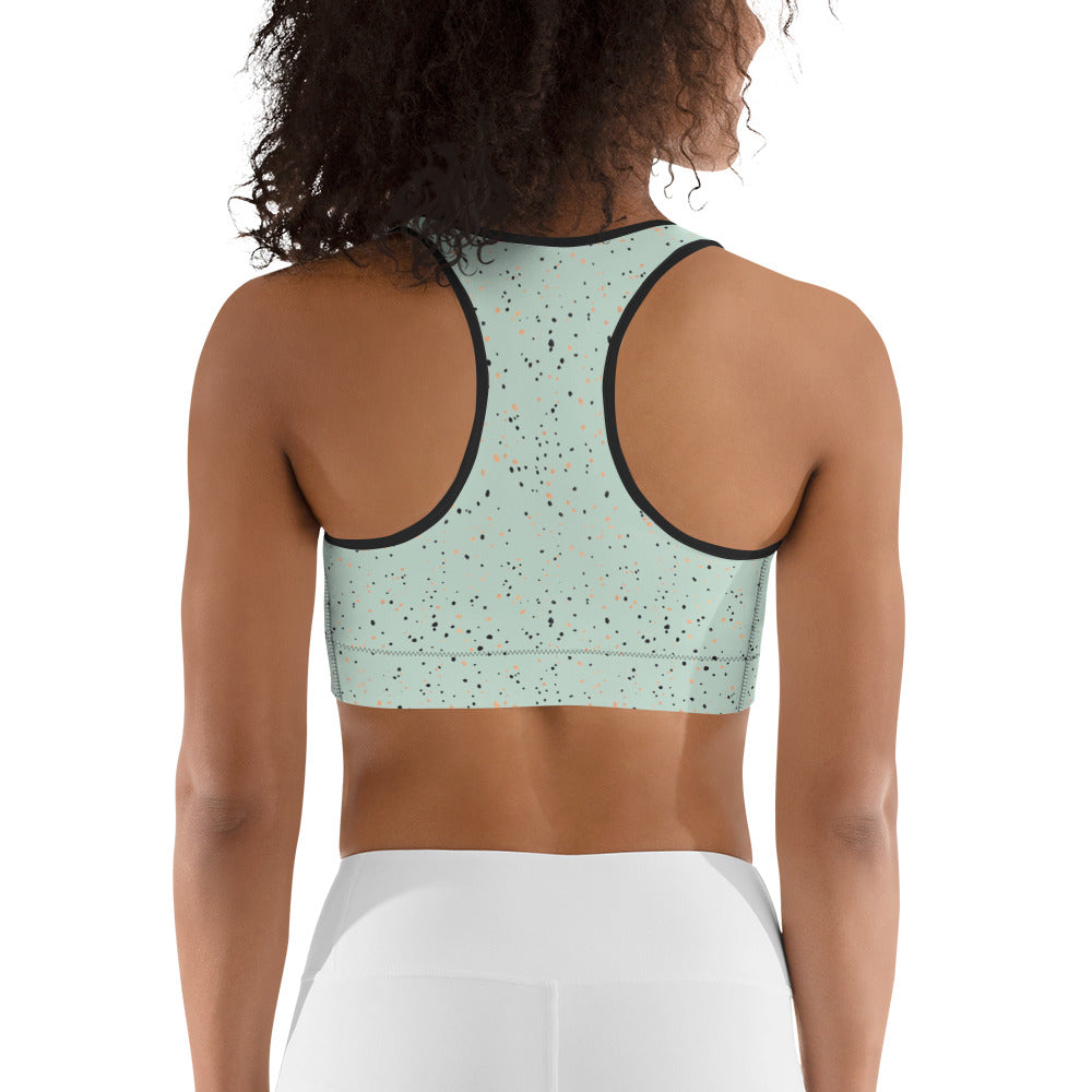 Micro Dot Sports Bra in Mint