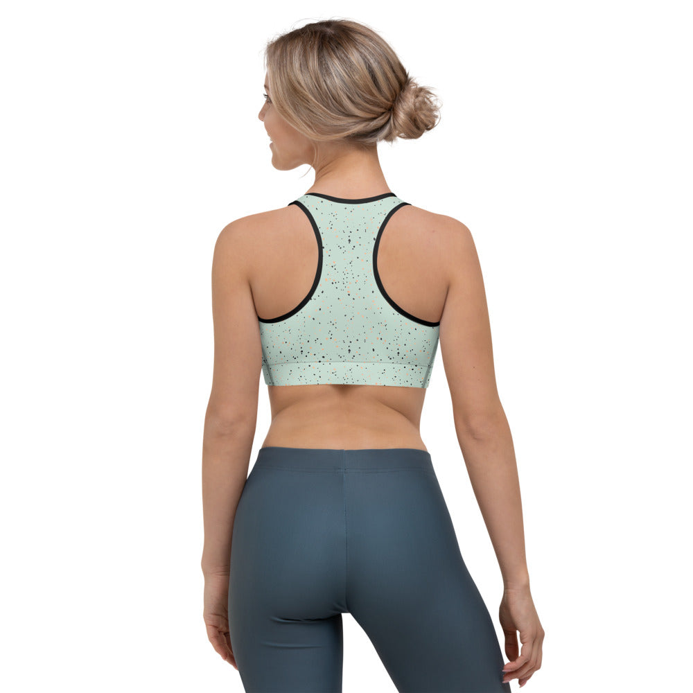 Micro Dot Sports Bra in Mint