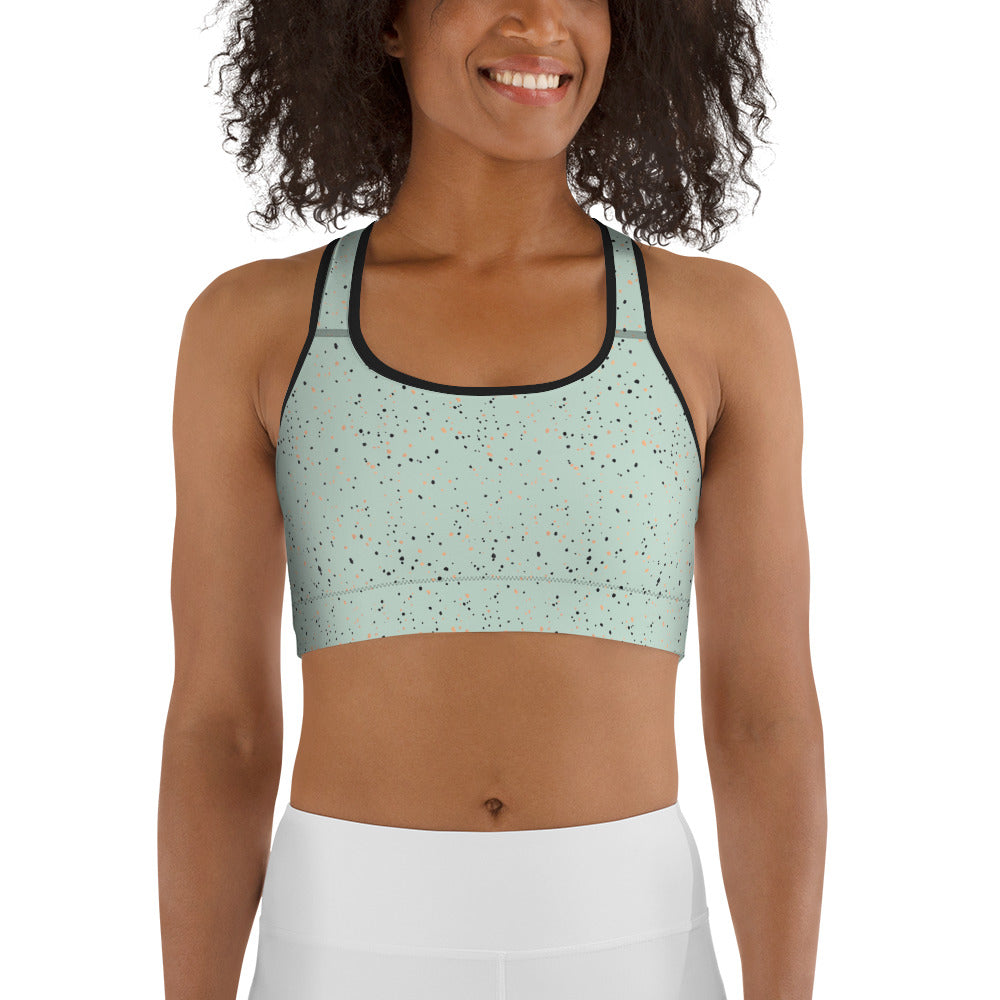 Micro Dot Sports Bra in Mint