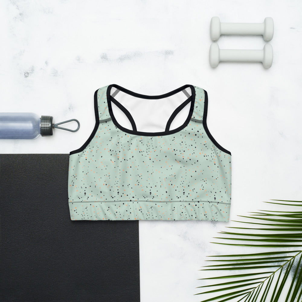 Micro Dot Sports Bra in Mint