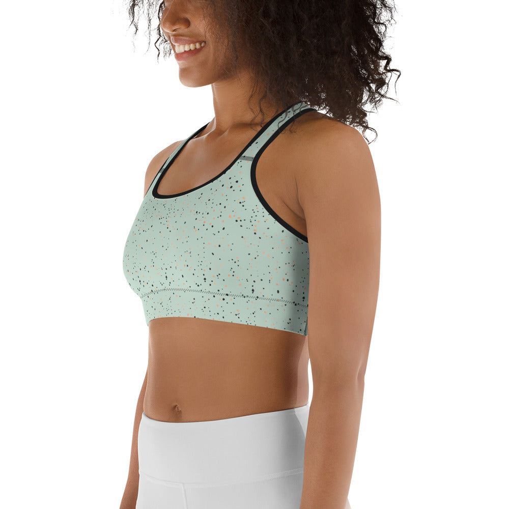 Micro Dot Sports Bra in Mint