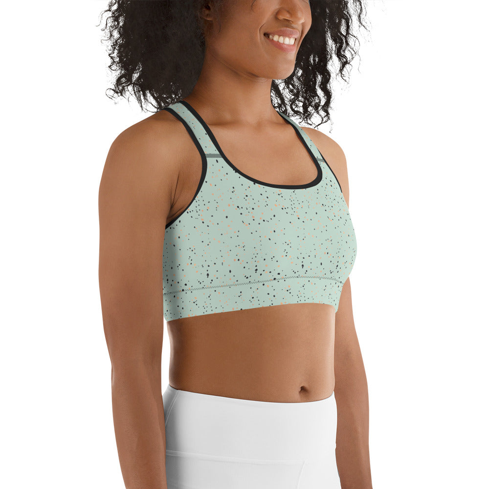 Micro Dot Sports Bra in Mint