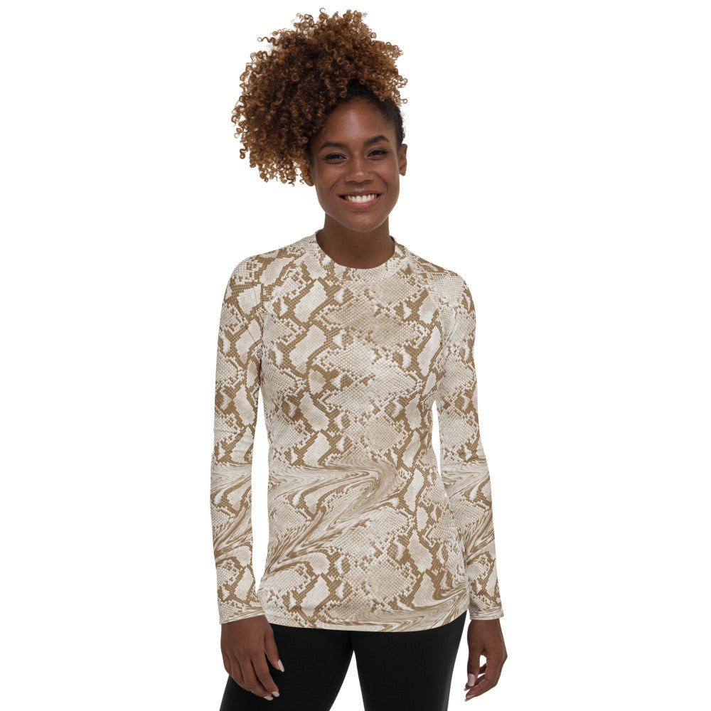 Trippy Snake Skin Women's Rash Guard