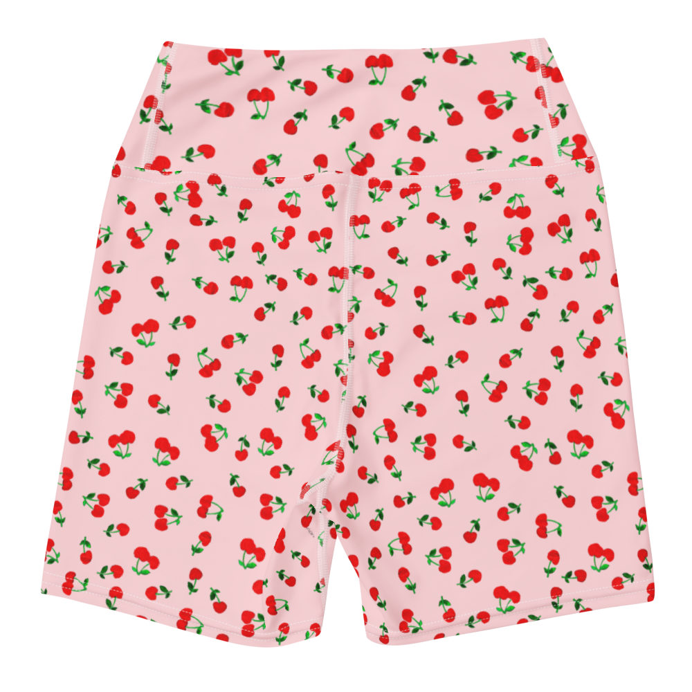 Printed Cherry Yoga Shorts