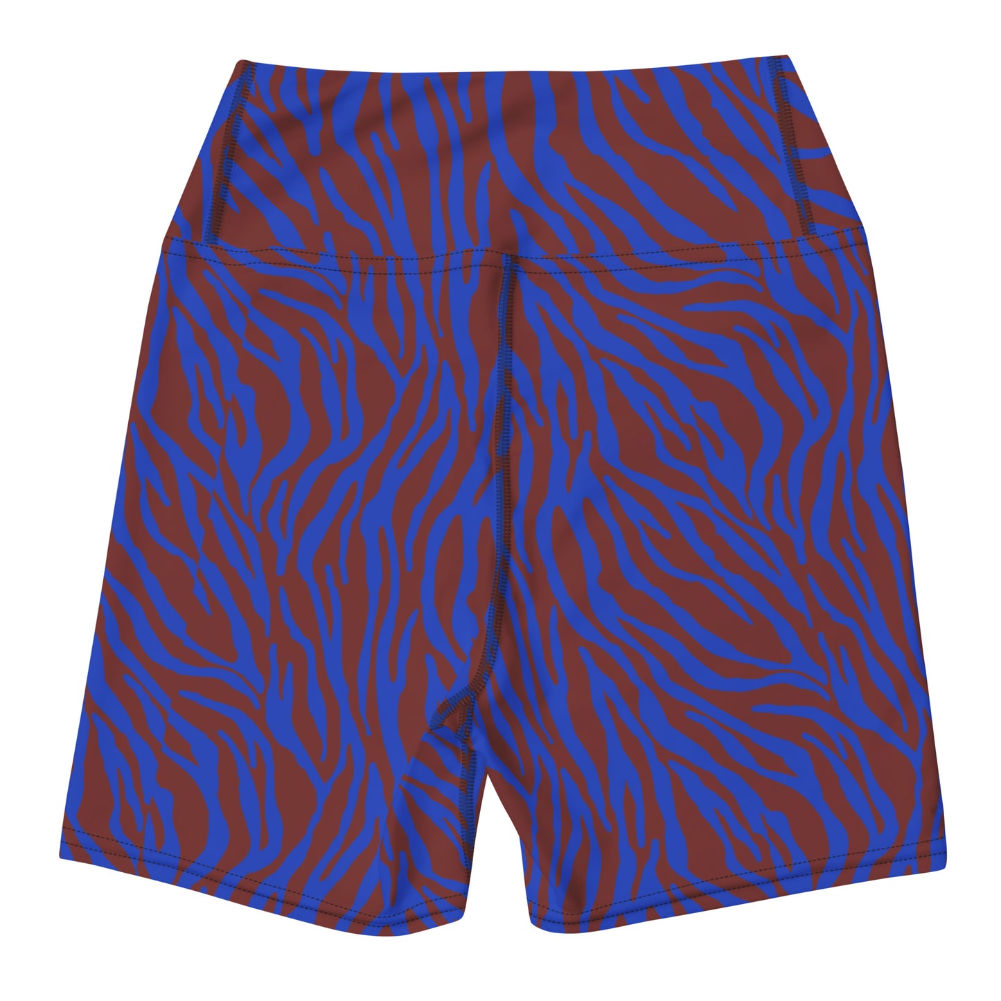 Printed Zebra Biker Shorts in Blue