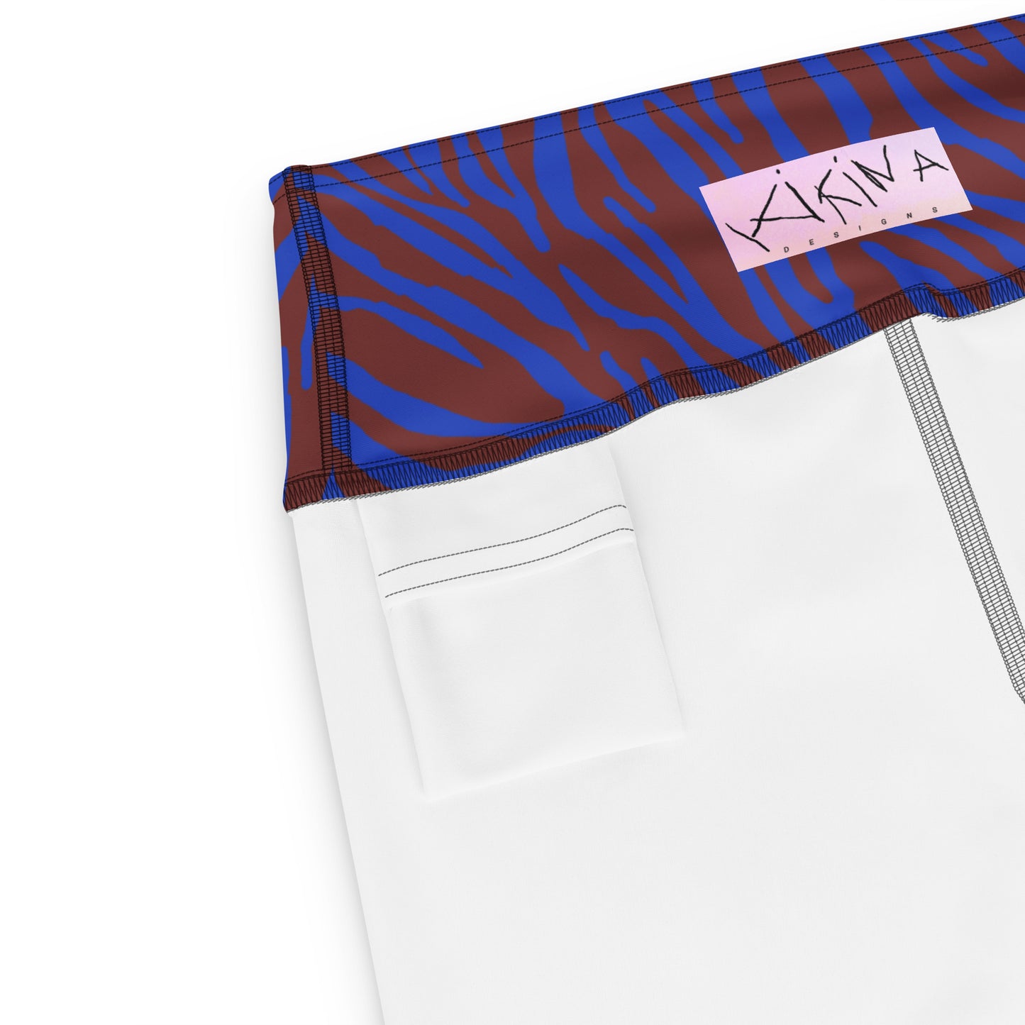 Printed Zebra Biker Shorts in Blue