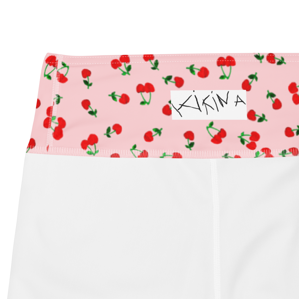 Printed Cherry Yoga Shorts