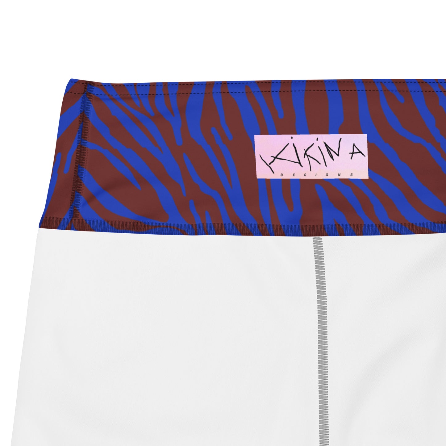 Printed Zebra Biker Shorts in Blue