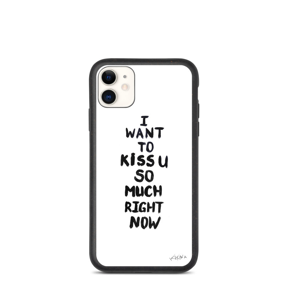 Kiss Slogan Biodegradable Phone Case