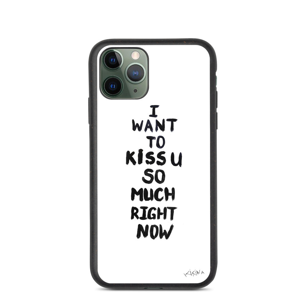 Kiss Slogan Biodegradable Phone Case