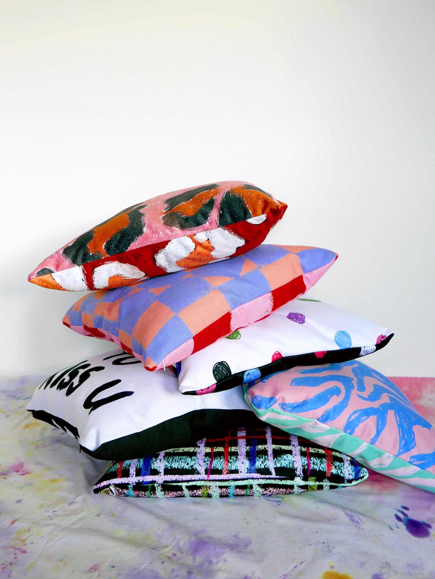 Kiss Slogan Reversible Cushion