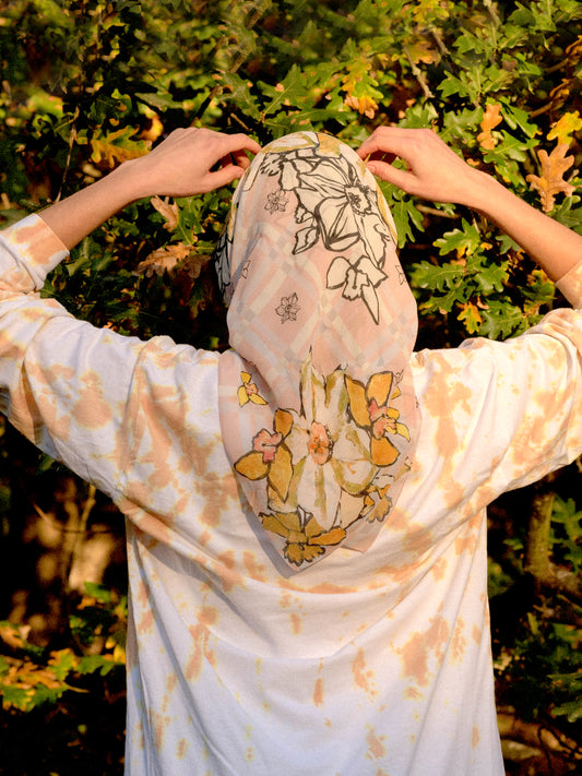 Daffodil Silk Georgette Square Scarf