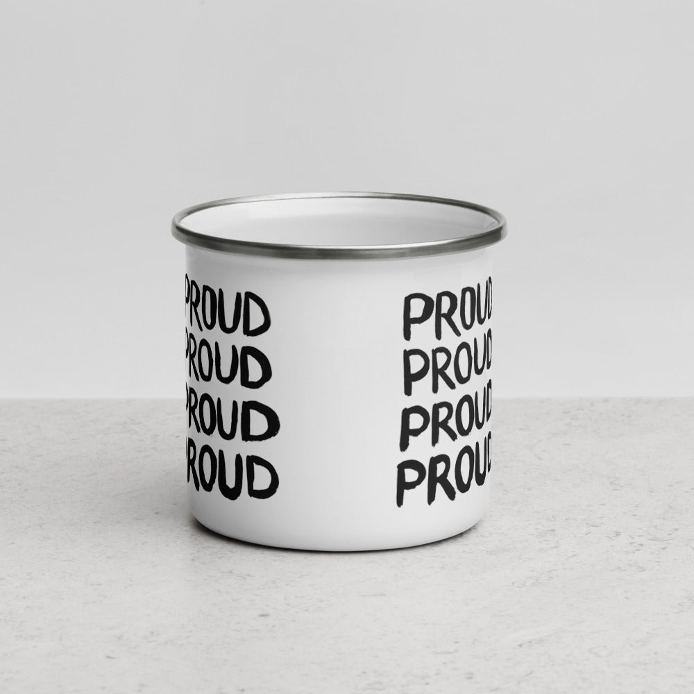 Proud Enamel Mug. Camper Mug