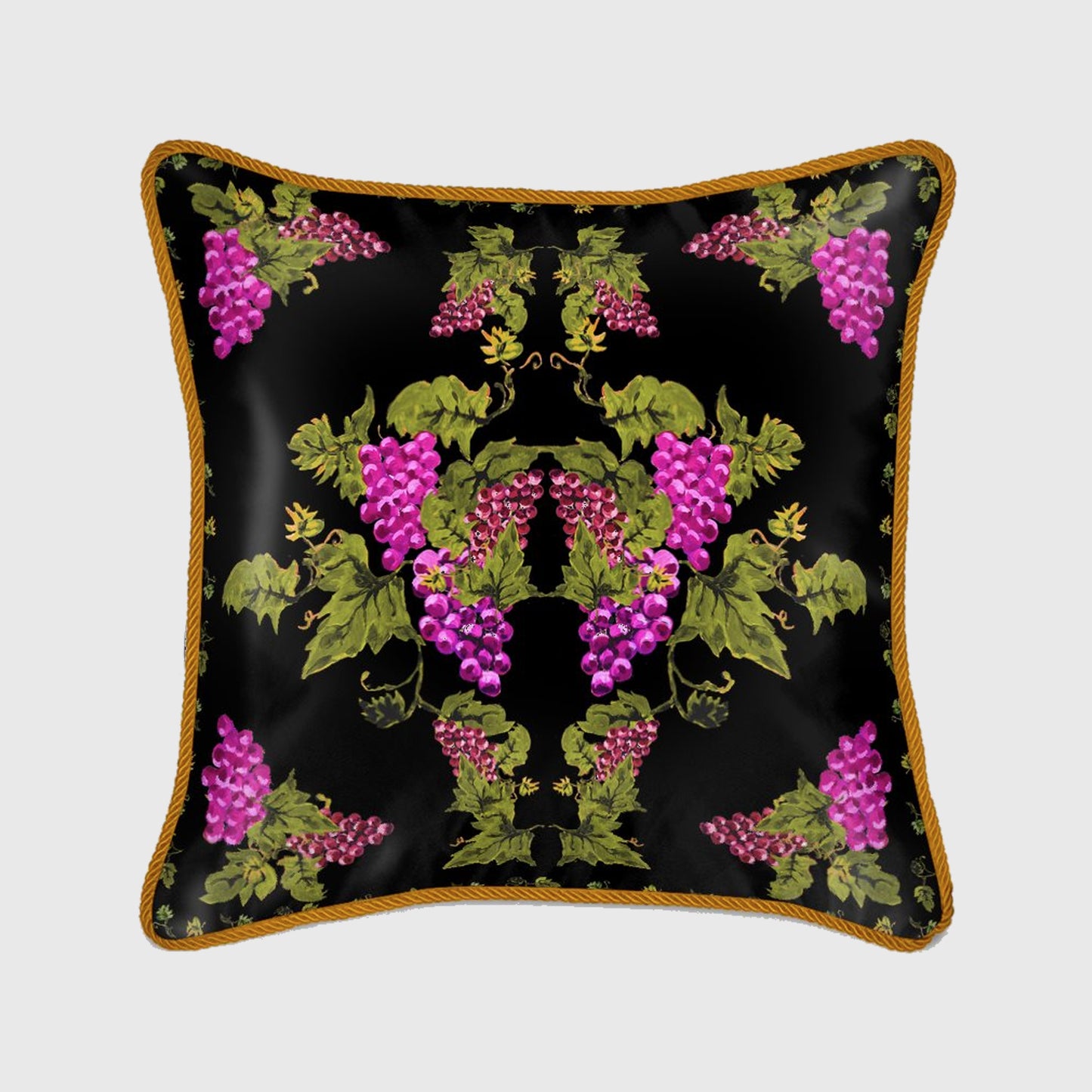 Grape Print Satin Silk Cushion