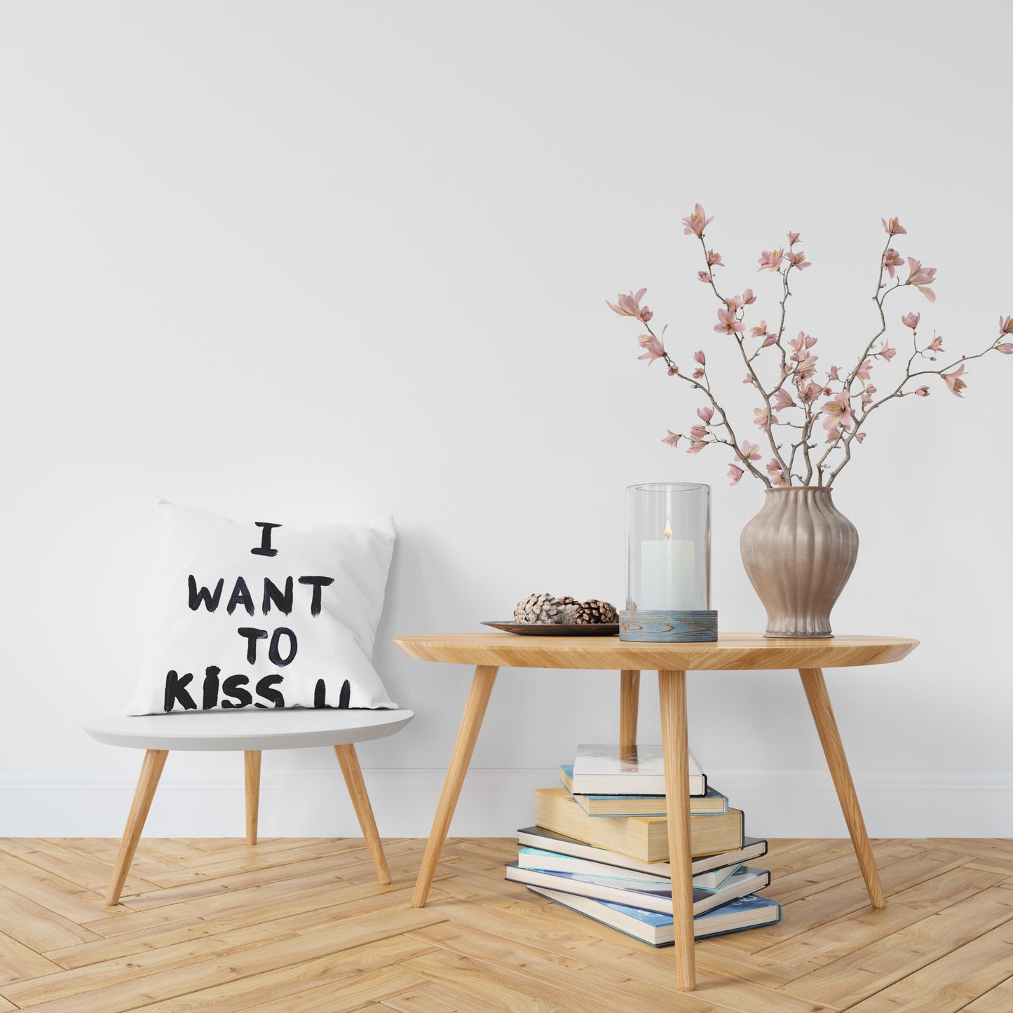 Kiss Slogan Reversible Cushion