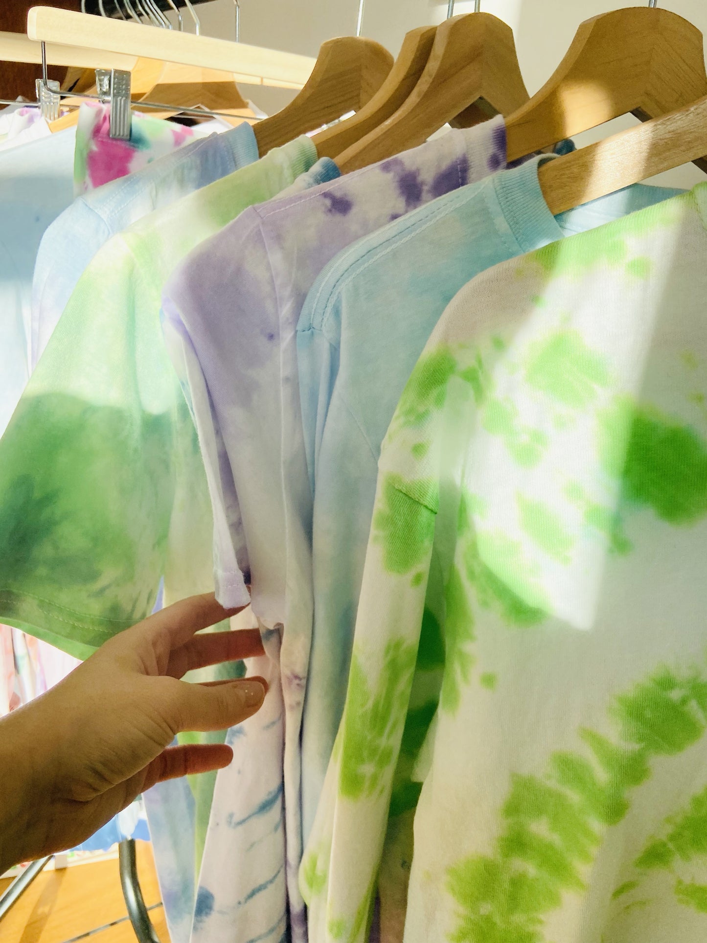 Tie-Dye Skater Top with Mandala Motive in Green