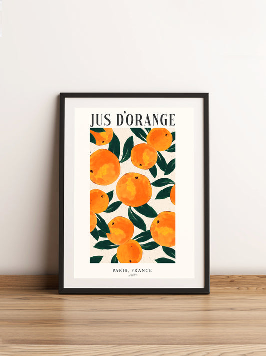Painted Oranges. Jus D'orange. Artwork. Giclee Print Unframed